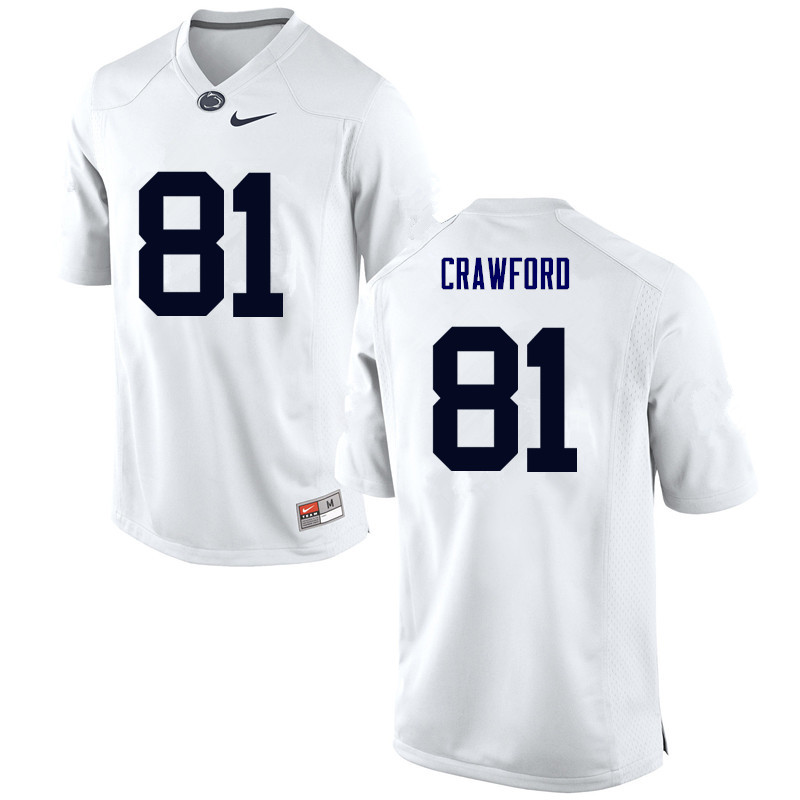 NCAA Nike Men's Penn State Nittany Lions Jack Crawford #81 College Football Authentic White Stitched Jersey ZQU2398JO